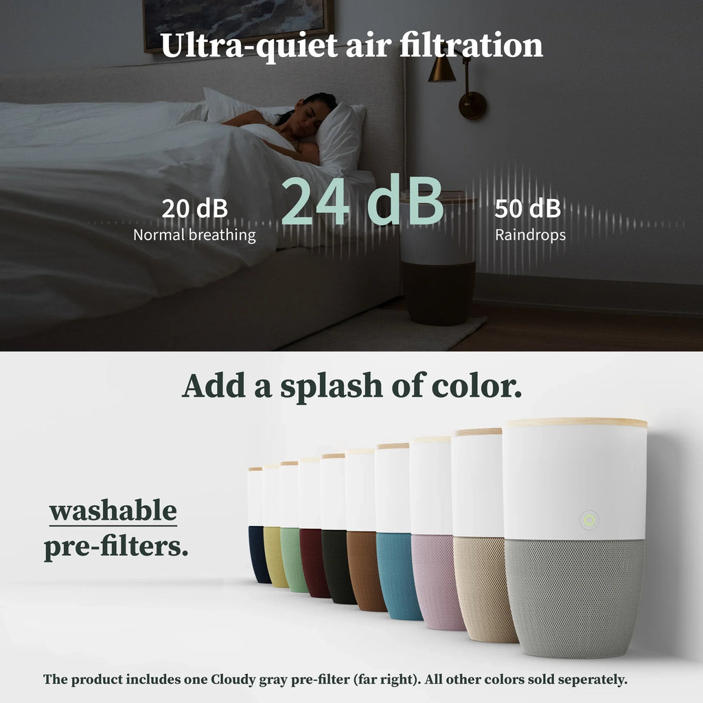 Dupray Bloom™ Air Purifier | Smart Medical-Grade HEPA-13 Air Filtration With Walnut Accent Table