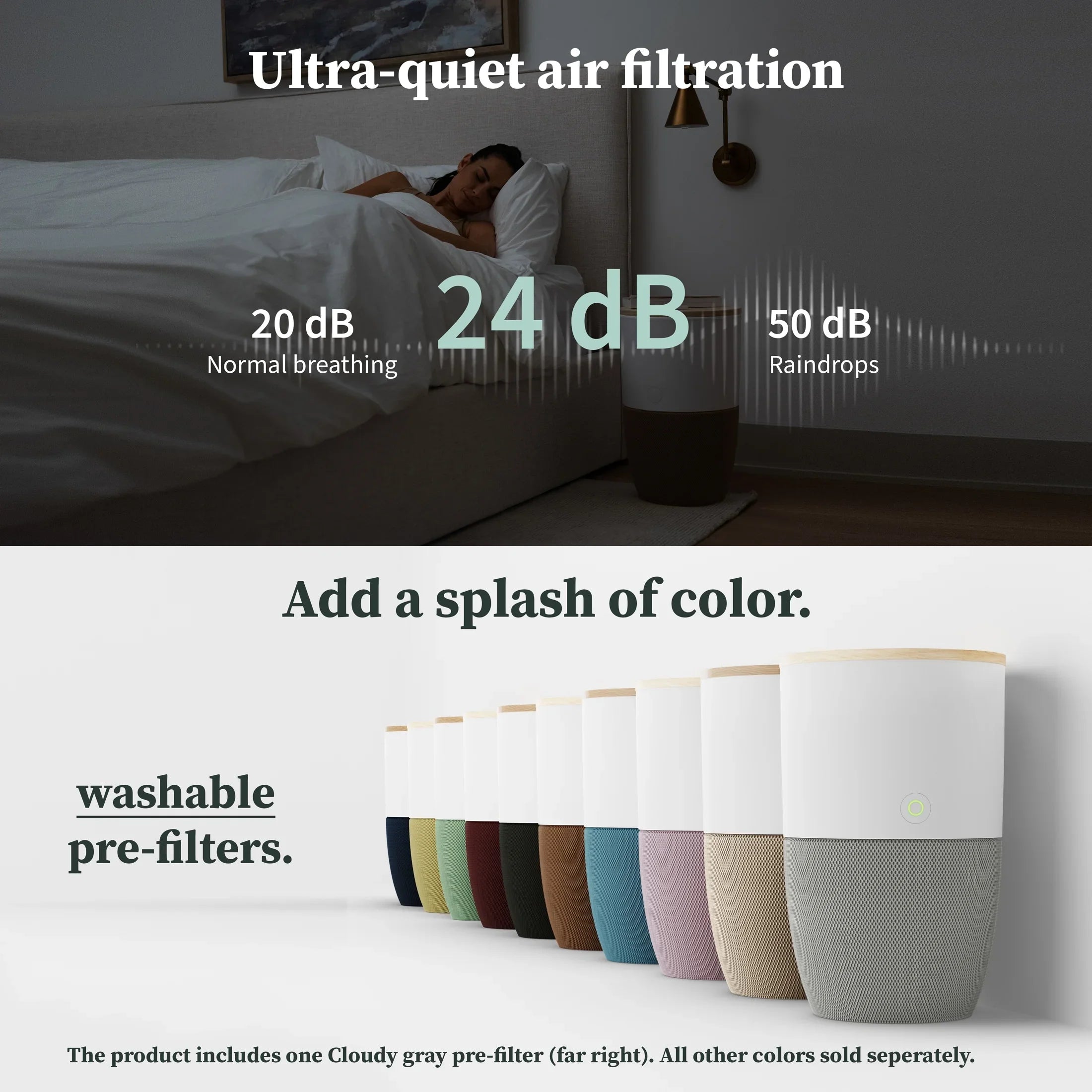 Dupray Bloom™ Air Purifier | Smart Medical-Grade HEPA-13 Air Filtration With Walnut Accent Table