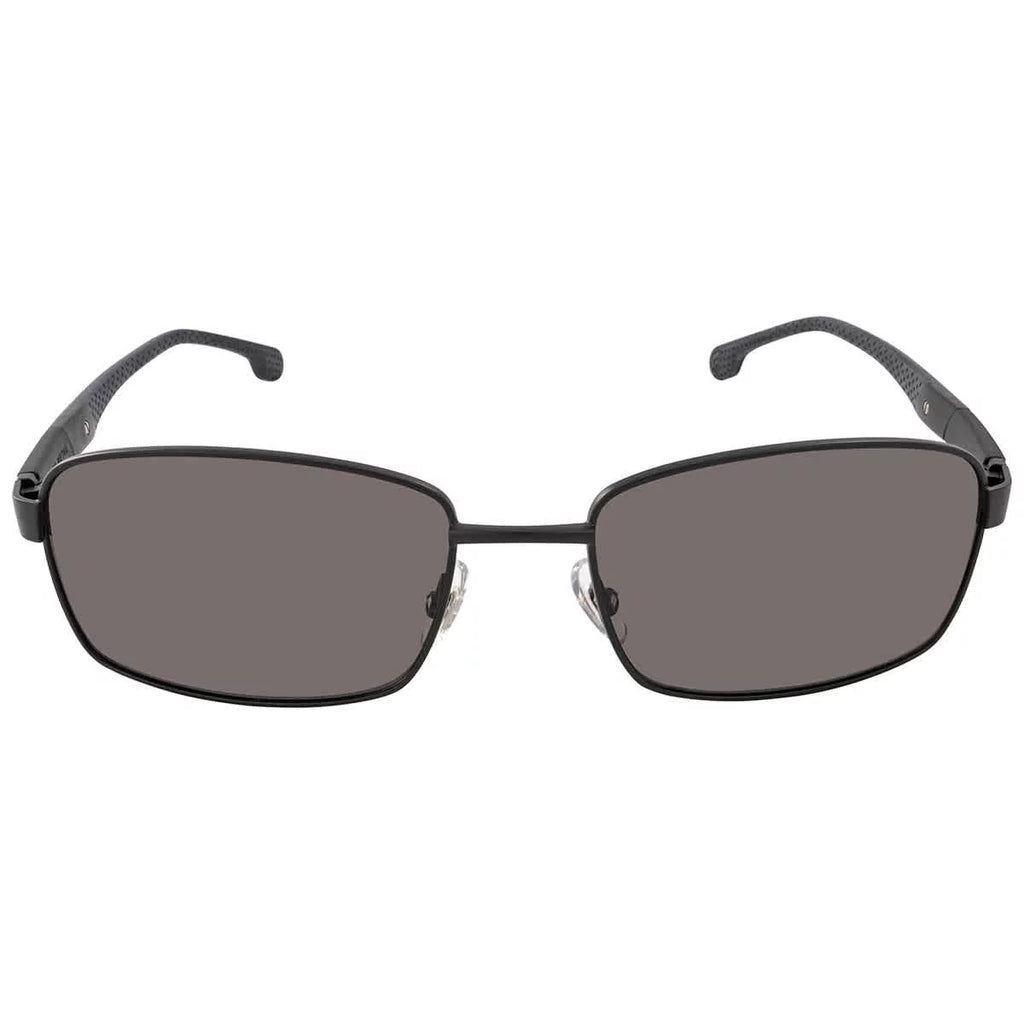 Carrera Men's 8037/S Rectangular Sunglasses, Black/Polarized Gray, 58mm, 18mm