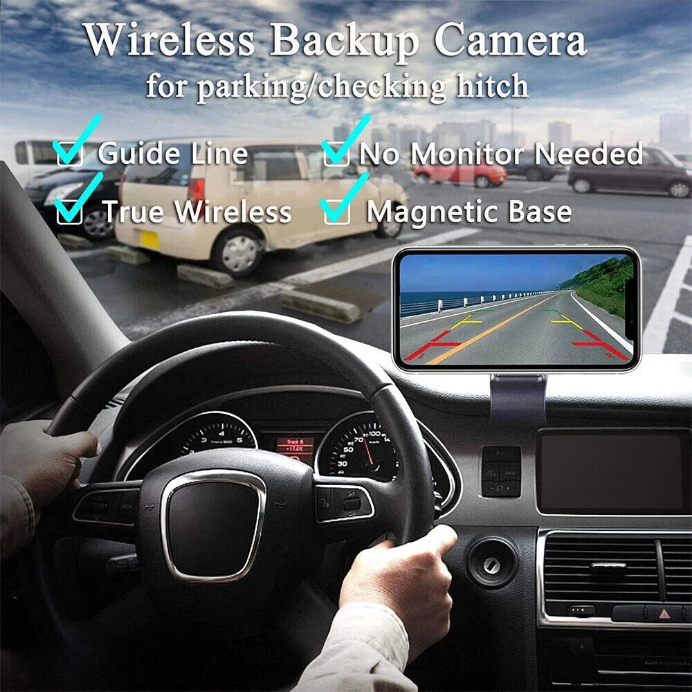 JahyElec WiFi Wireless Backup Camera, Magnetic Mount, 9600mAh Battery, Optimal for Front/Rear View