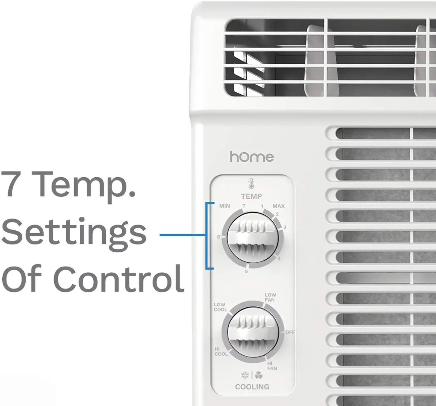 hOmeLabs Window Air Conditioner 5000 BTU - Easy Mechanical Control Compact AC Unit with Washable Reusable Filter, 2 Cooling Speeds, 2 Fan Speeds - Optimal for Bedroom and Rooms up to 150 Sq. Ft.