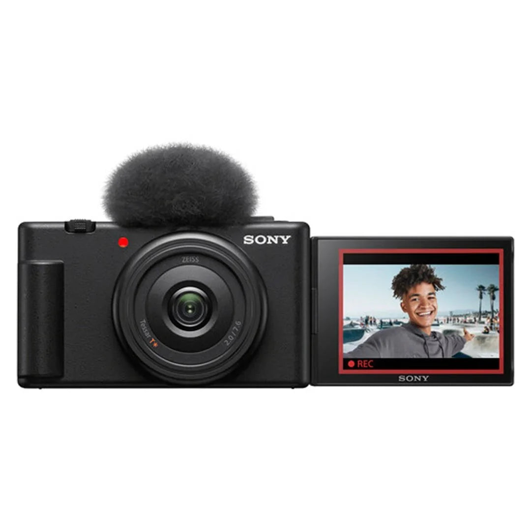 Sony ZV-1F Vlogging Camera (Black) with SanDisk 64GB Memory Card + Tripod + ZeeTech Accessory Bundle