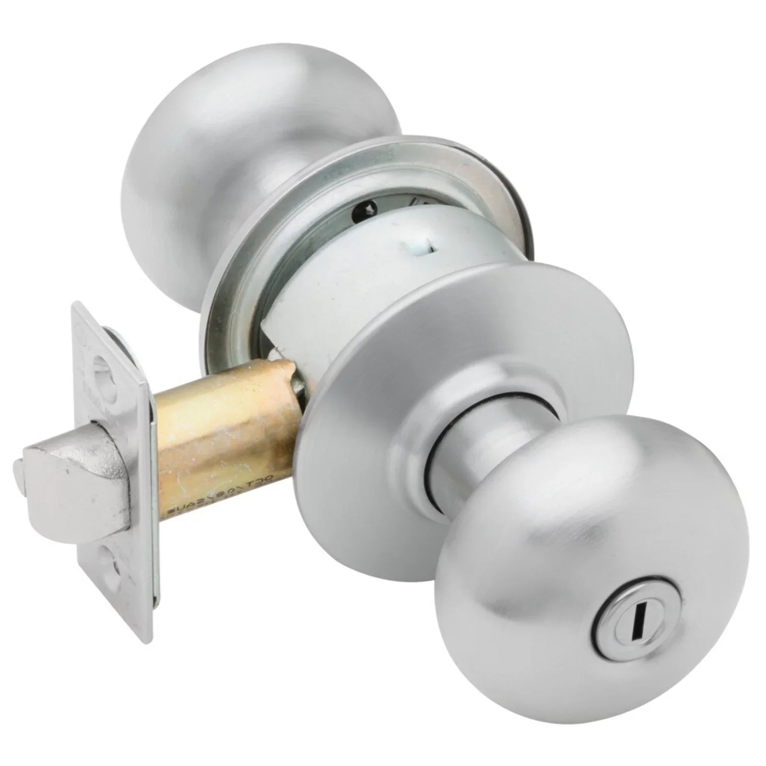 Schlage A40S PLY 626 Grade 2 Privacy Cylindrical Lock Plymouth Knob Non-Keyed Satin Chrome Finish Non-handed