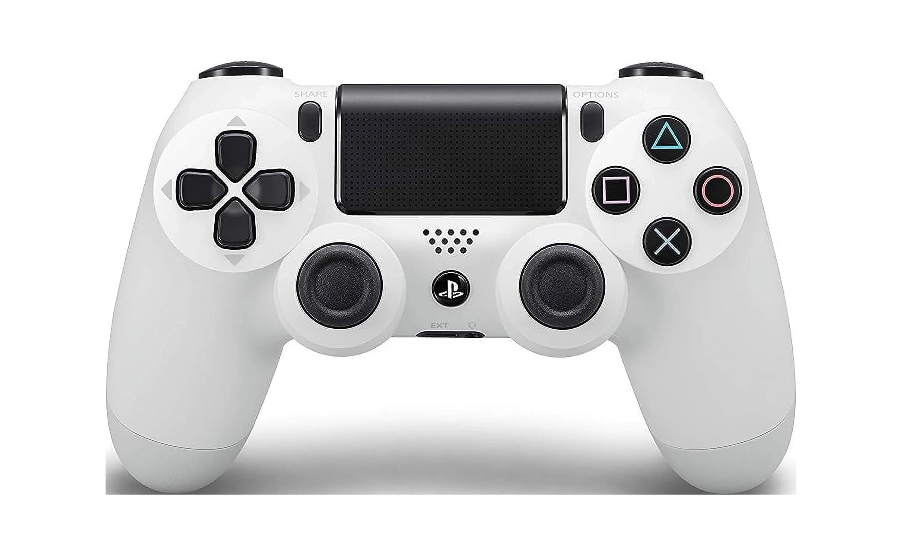 Sony Dual Shock White Gaming Controller For PS4 Console + Wired Earbuds BOLT AXTION Bundle Like New