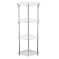 Walmeck 4-Tier Corner Storage Organizing Caddy Stand for Bathroom Vanity Countertops Free Standing 2 Shelves Clear