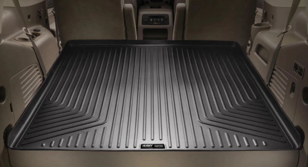 Husky by RealTruck Climate Series Cargo Liner Black Suitable with 12-19 Toyota Highlander; Suitable with to back of 2nd row Seats over foldered 3rd row Seats