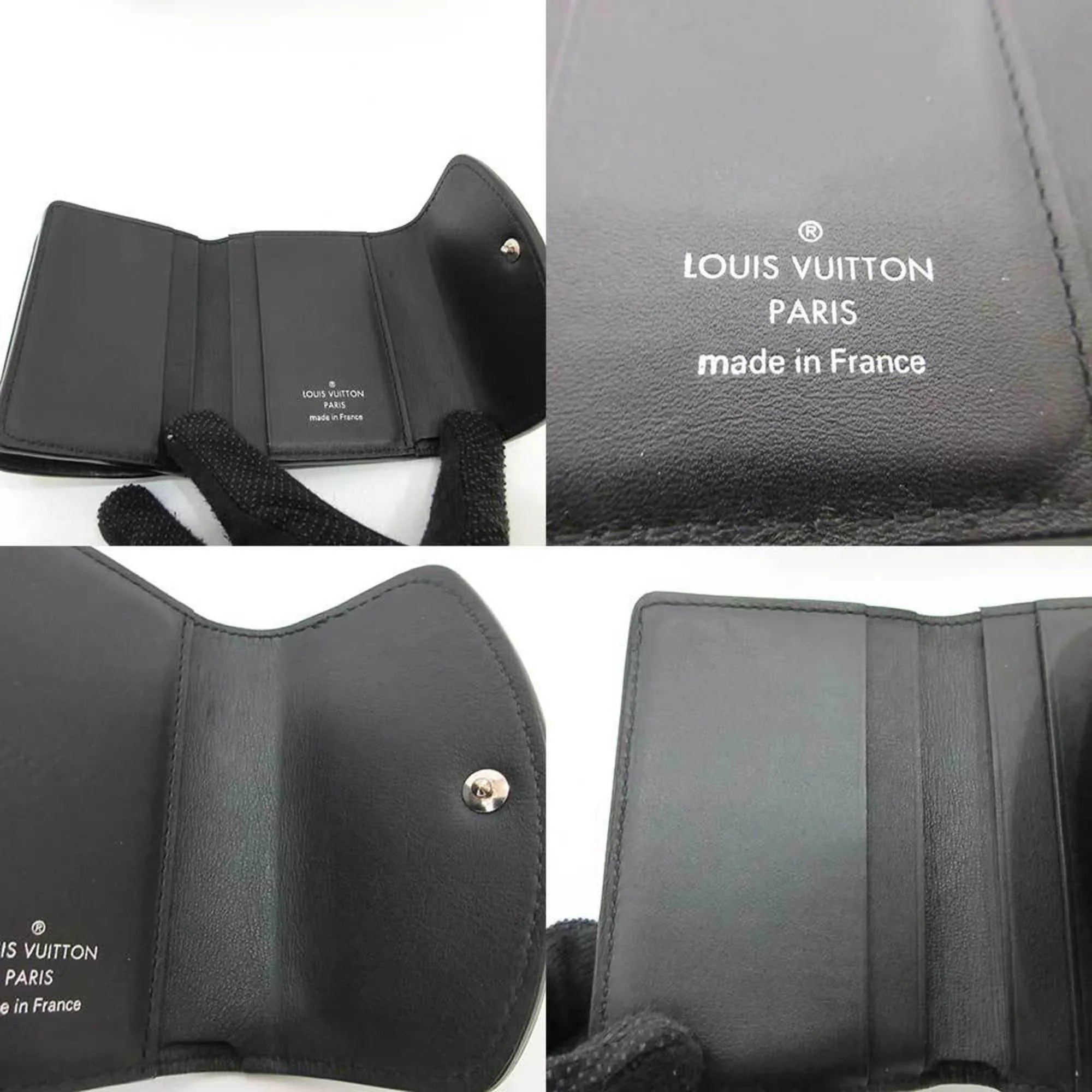 Pre-Owned Louis Vuitton Wallet Portofeu Ilysse XS Noir Black Mini Trifold Women's Monogram Mahina M67498 LOUISVUITTON (Good)