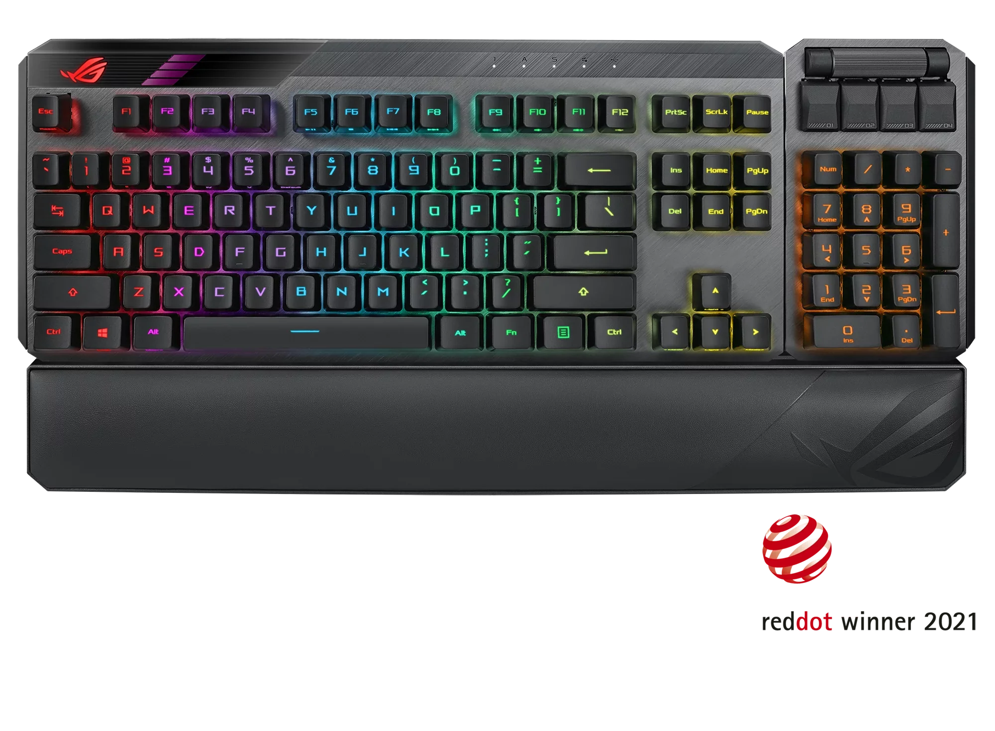 ASUS MA02 ROG Claymore II Wireless Modular Gaming Mechanical Keyboard with ROG RX Blue Switches, detachable numpad & wrist rest