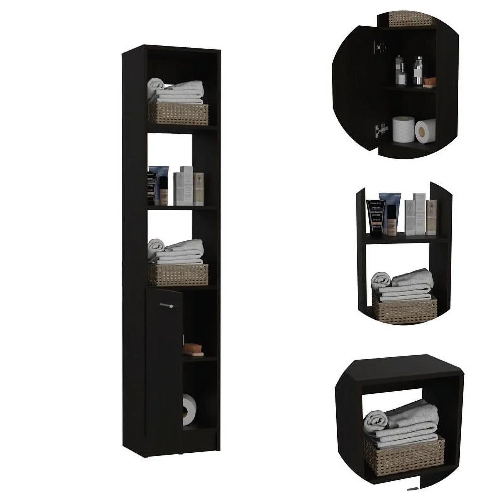 Home Square 2-Piece Set with Medicine Cabinet & 63" One Door Linen Cabinet