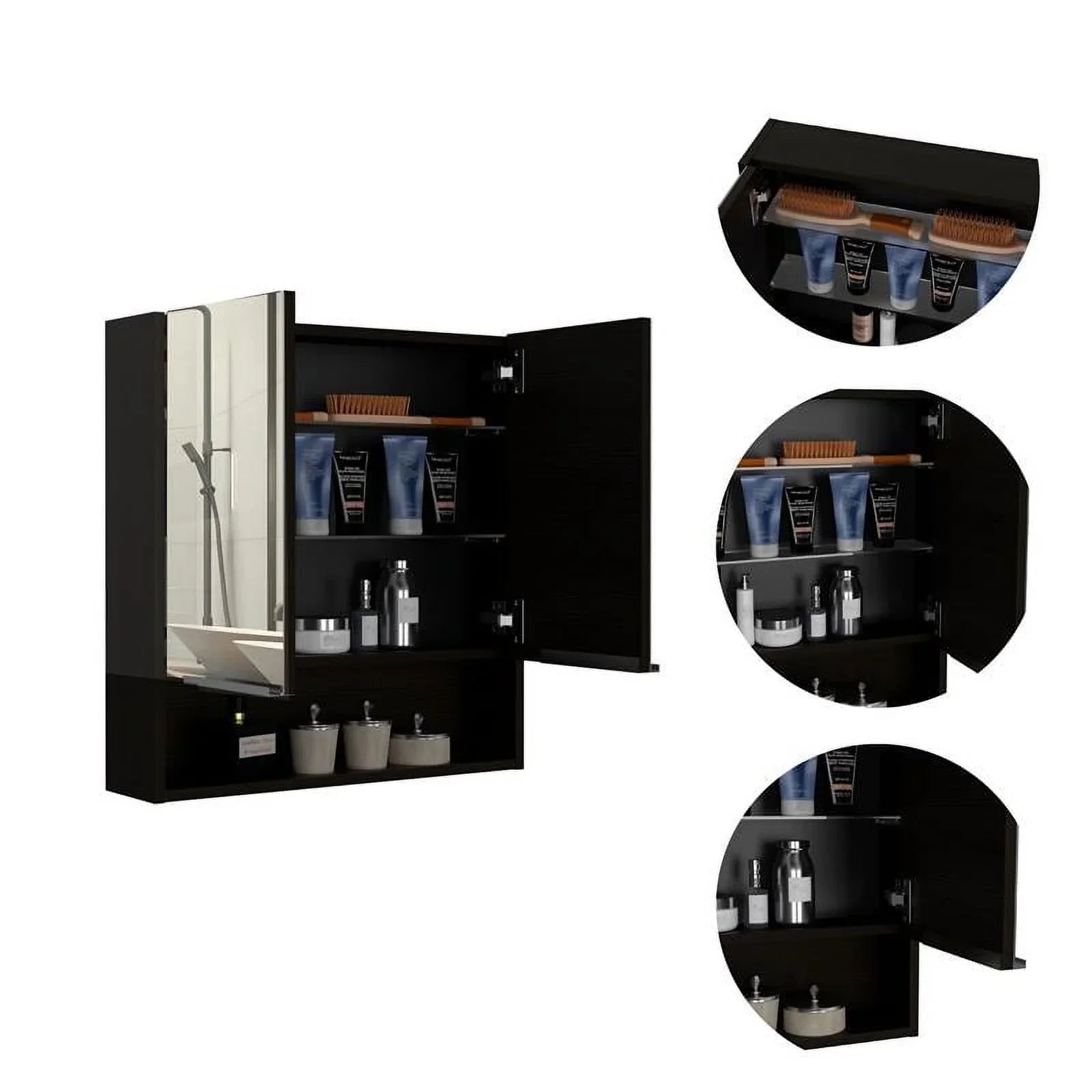 Home Square 2-Piece Set with Medicine Cabinet & 63" One Door Linen Cabinet