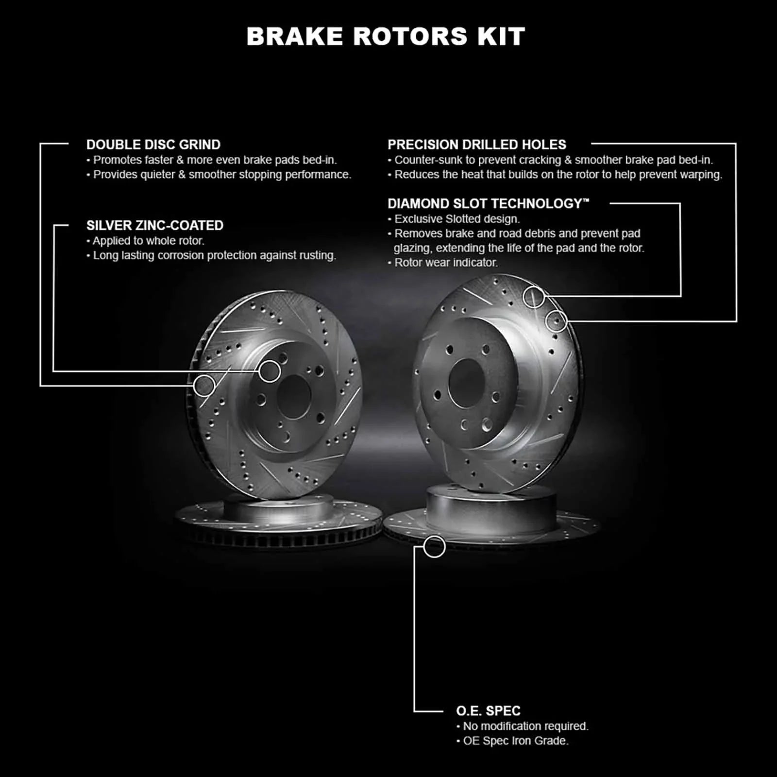 R1 Concepts Wgpn2 59078 R1 Concepts Brake Rotor D/S Silver Fits select: 2016 HONDA CR-Z