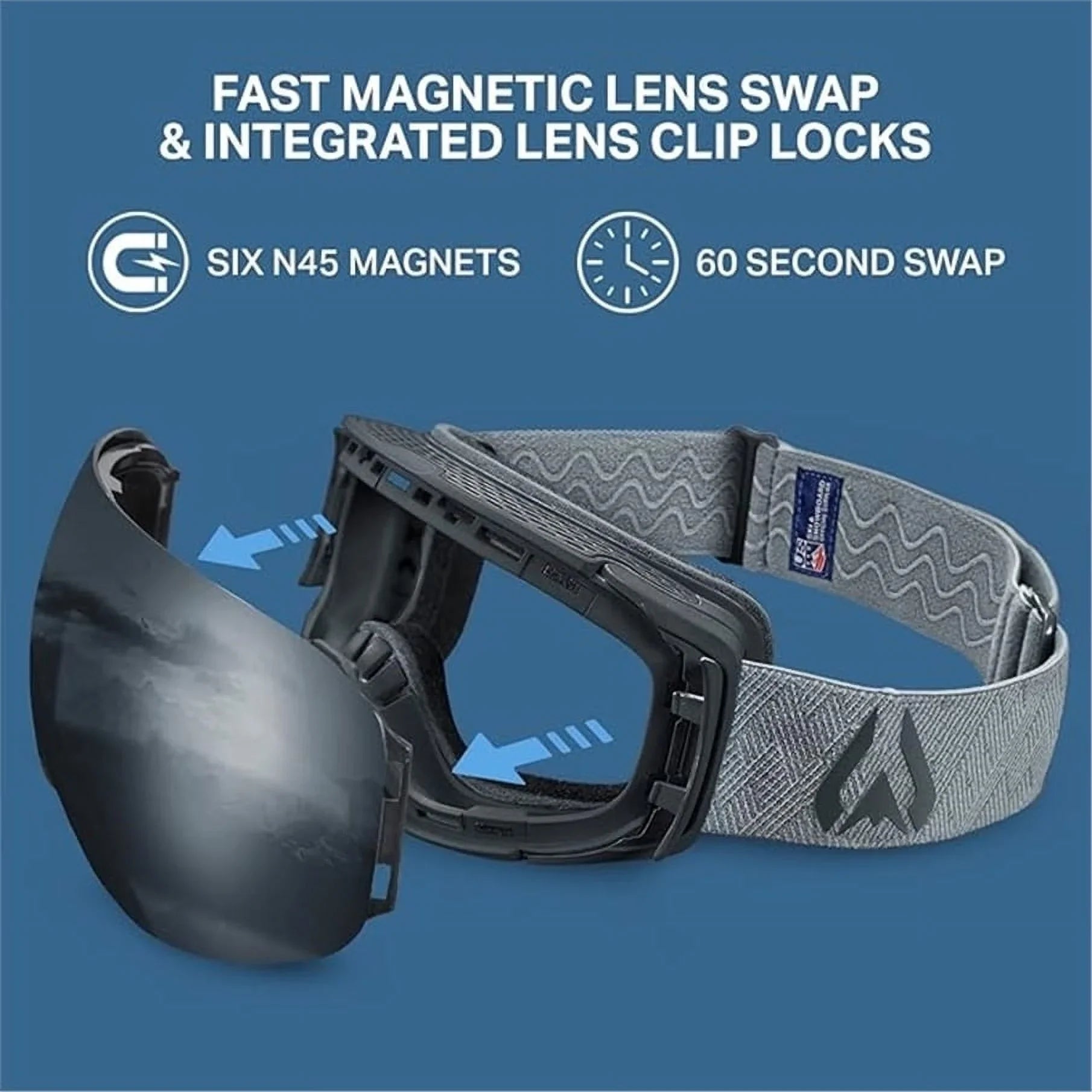 Pre-Owned Wildhorn Roca Ski Goggle, Stealth/Jet Black, Women (Used - Like New)