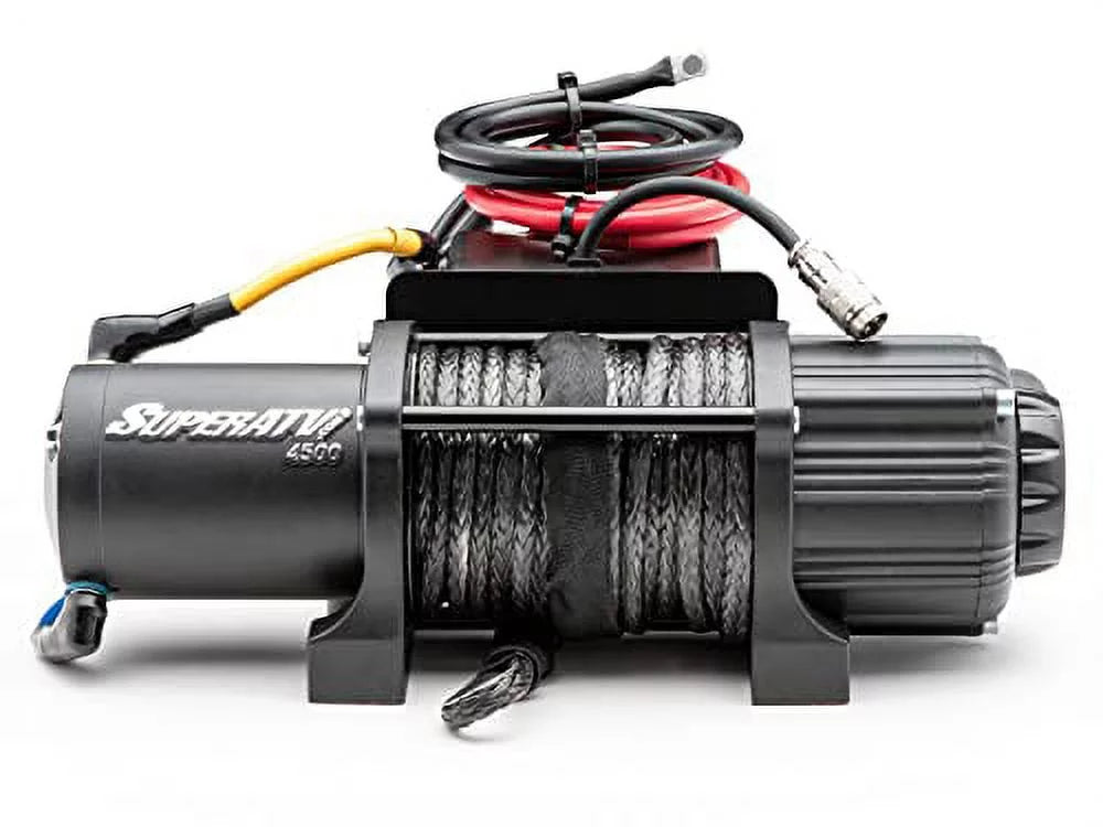 SuperATV 4500 LB Winch Fitting with 2021+ Yamaha Wolverine RMAX 2 / RMAX 4|Ready|Fit Winch|1.3 HP Motor|Preassembled and Wired|50 Foot Remote Range|3/16" Steel|166:1 Gear Ratio|QWM-Y-RMAX-4500
