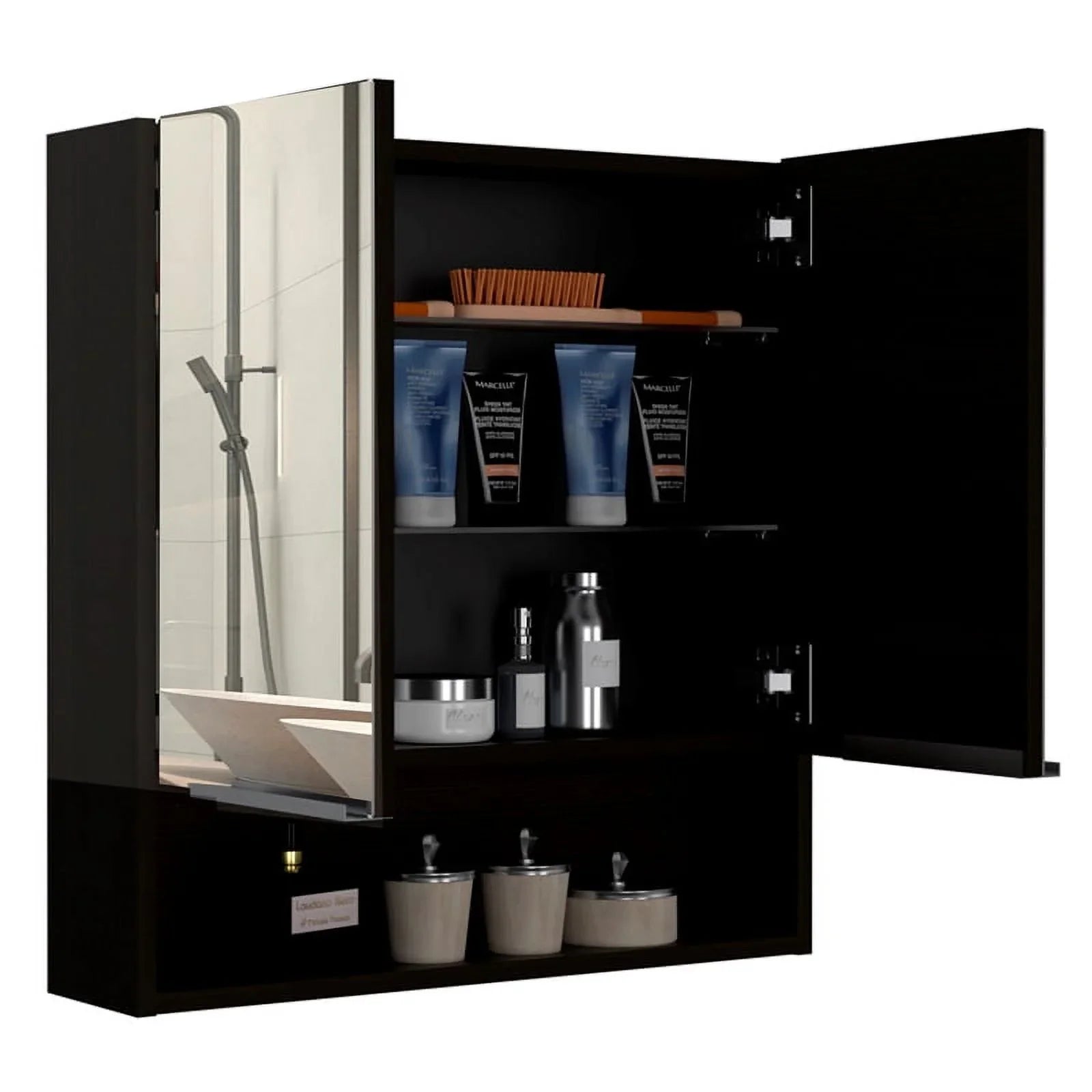Home Square 2-Piece Set with Medicine Cabinet & 63" One Door Linen Cabinet