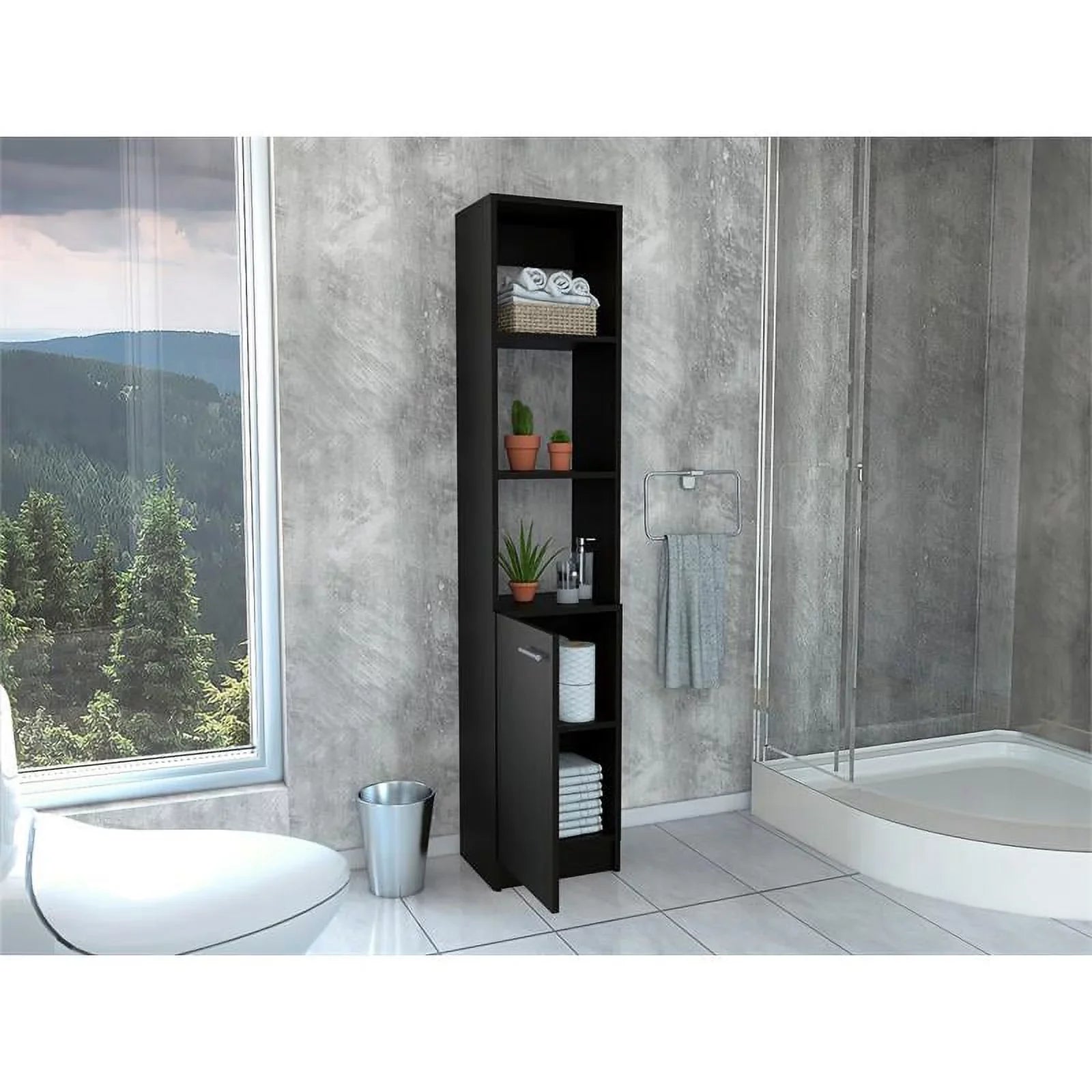 Home Square 2-Piece Set with Medicine Cabinet & 63" One Door Linen Cabinet