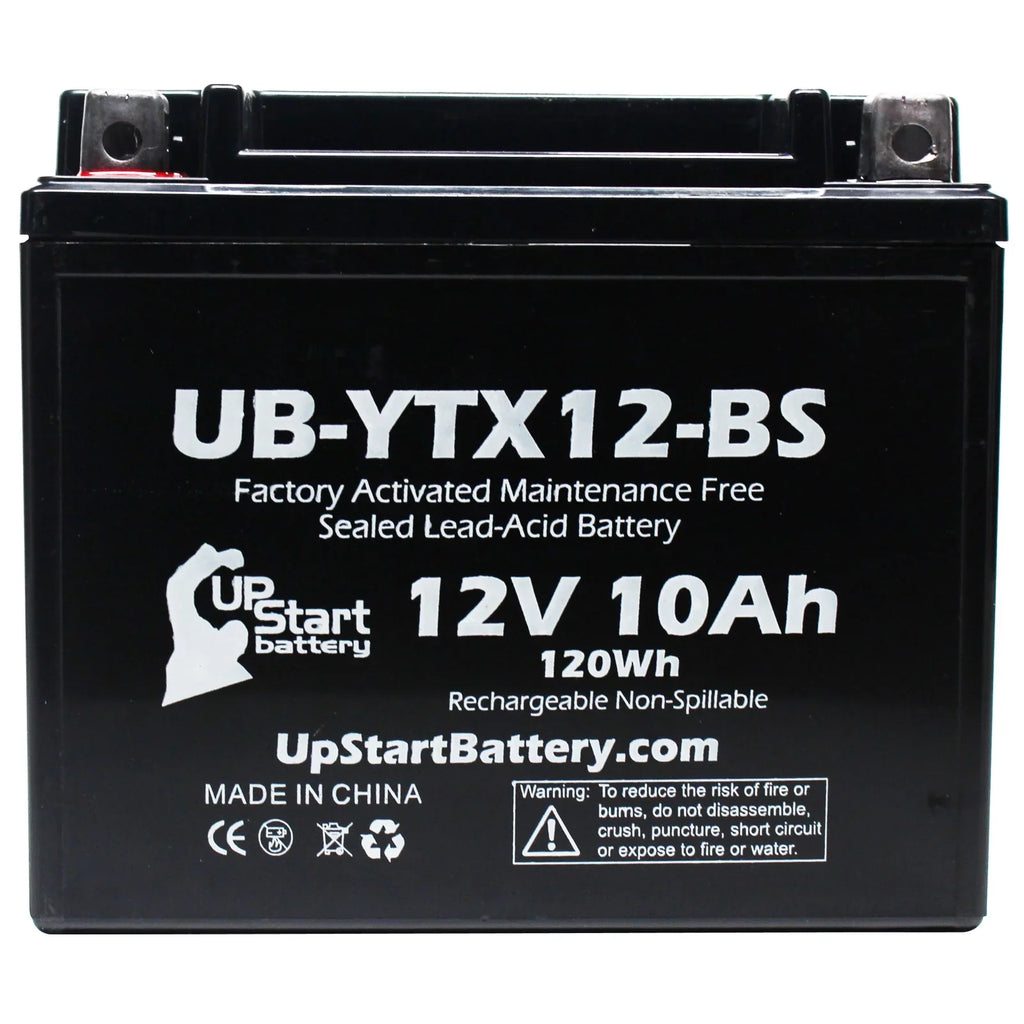 2-Pack UpStart Battery Replacement 2001 Suzuki GSX-R1000 1000 CC Factory Activated, Maintenance Free, Motorcycle Battery - 12V, 10Ah, UB-YTX12-BS