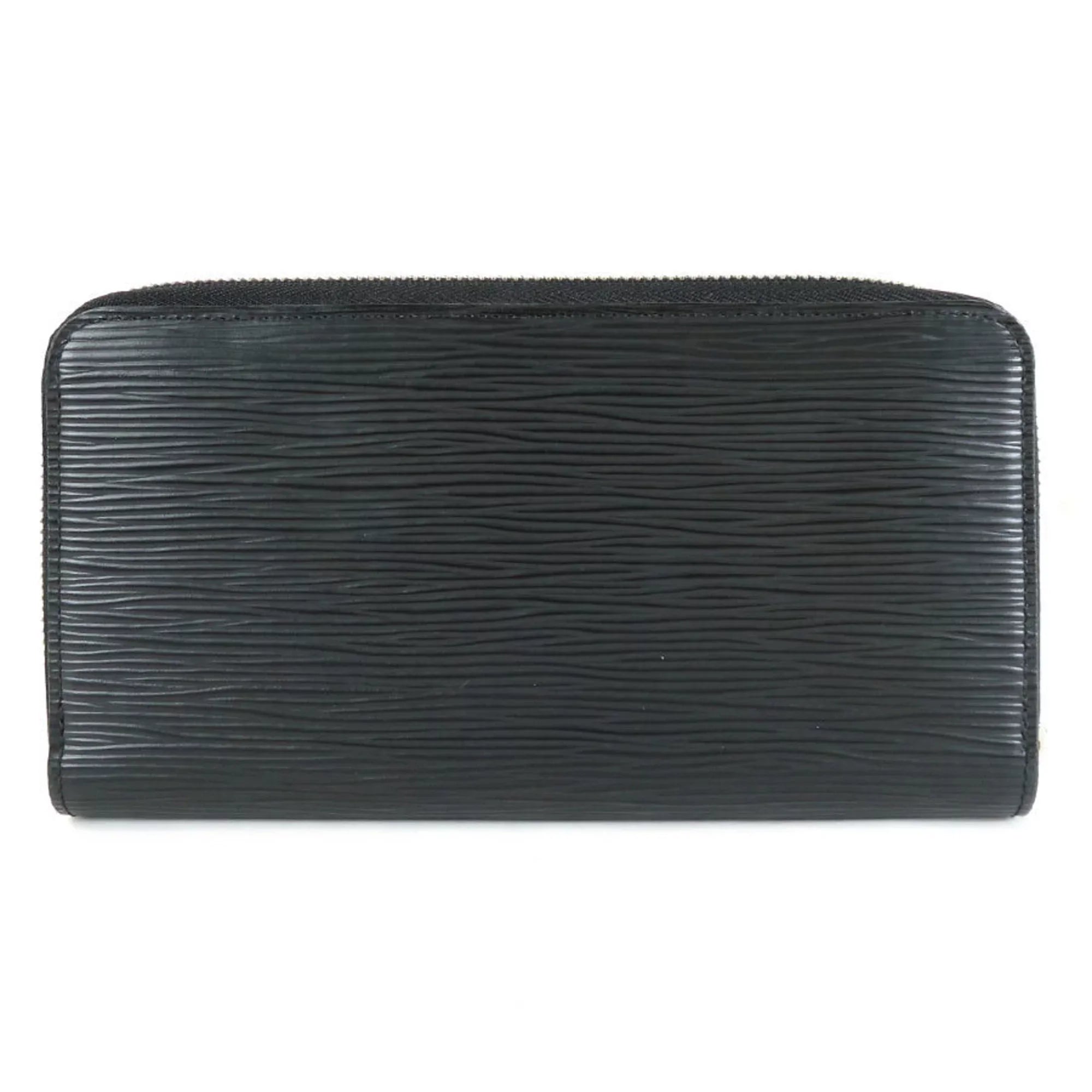 Pre-Owned Louis Vuitton LOUIS VUITTON Round Zipper Long Wallet Epi Zippy Leather Black Silver Unisex (Good)