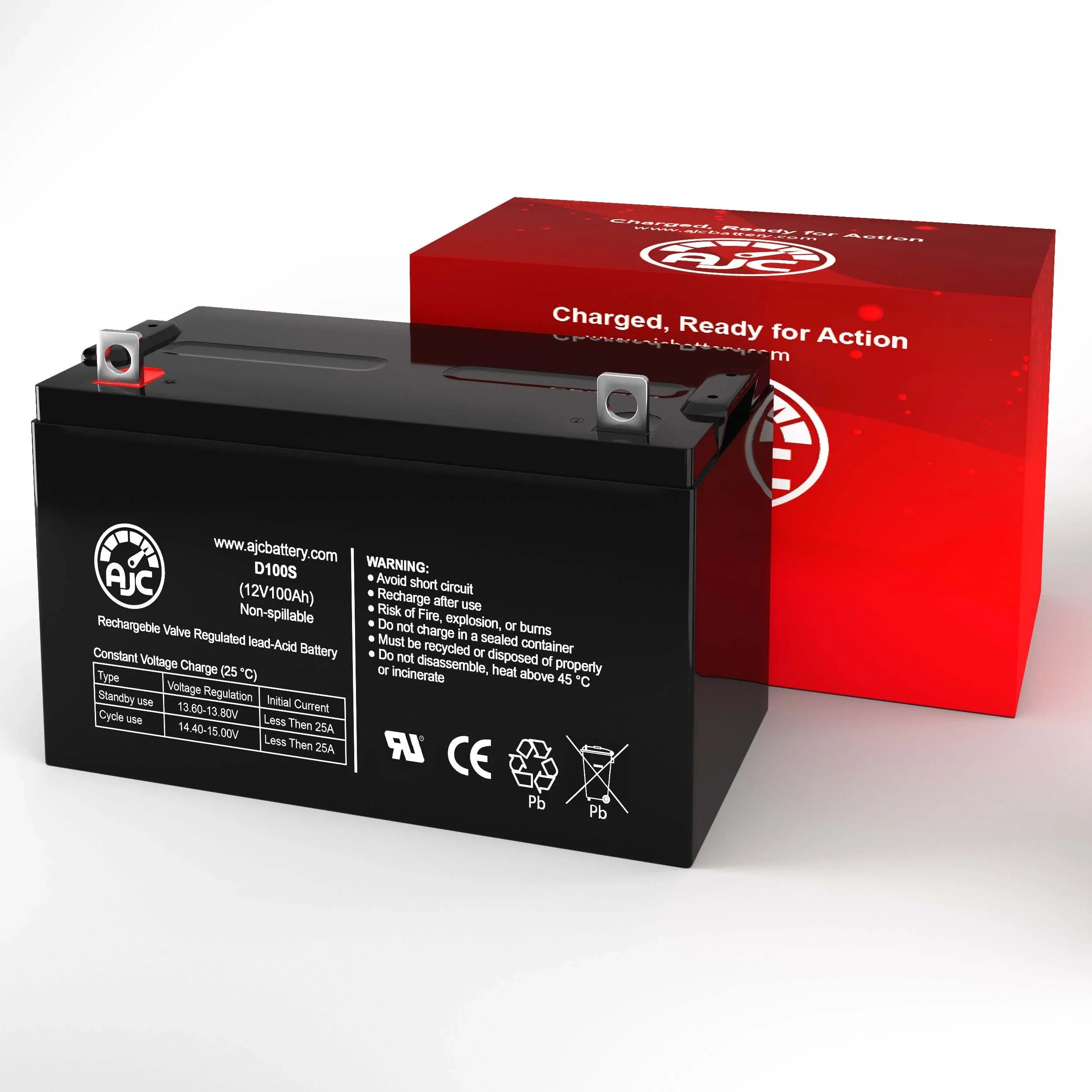 Yakea R200 12V 100Ah Solar Battery - This Is an AJC Brand Replacement