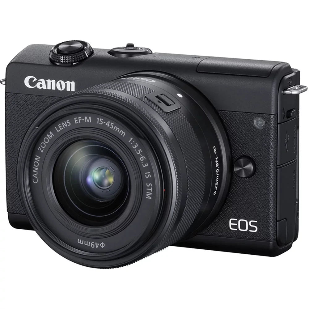 Canon EOS M200 Black Mirrorless Digital Camera with 15-45mm Lens (3699C009) (New) + More