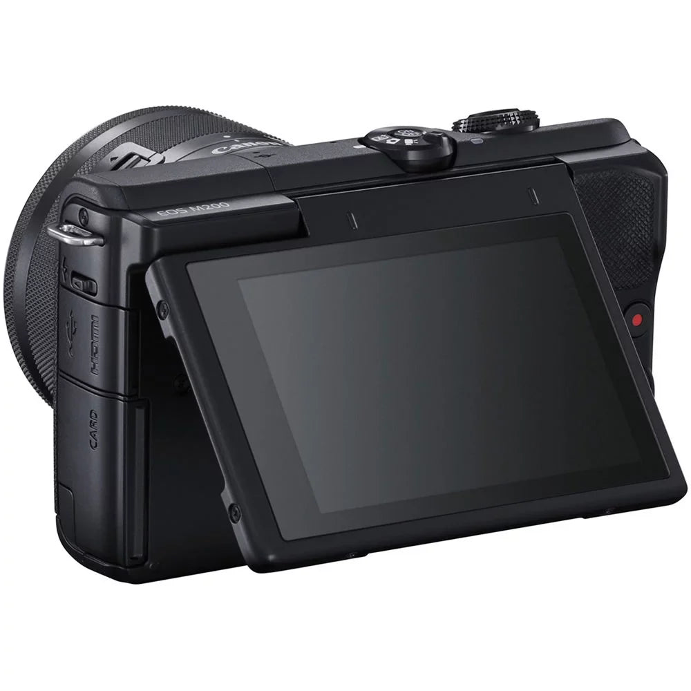 Canon EOS M200 Black Mirrorless Digital Camera with 15-45mm Lens (3699C009) (New) + More