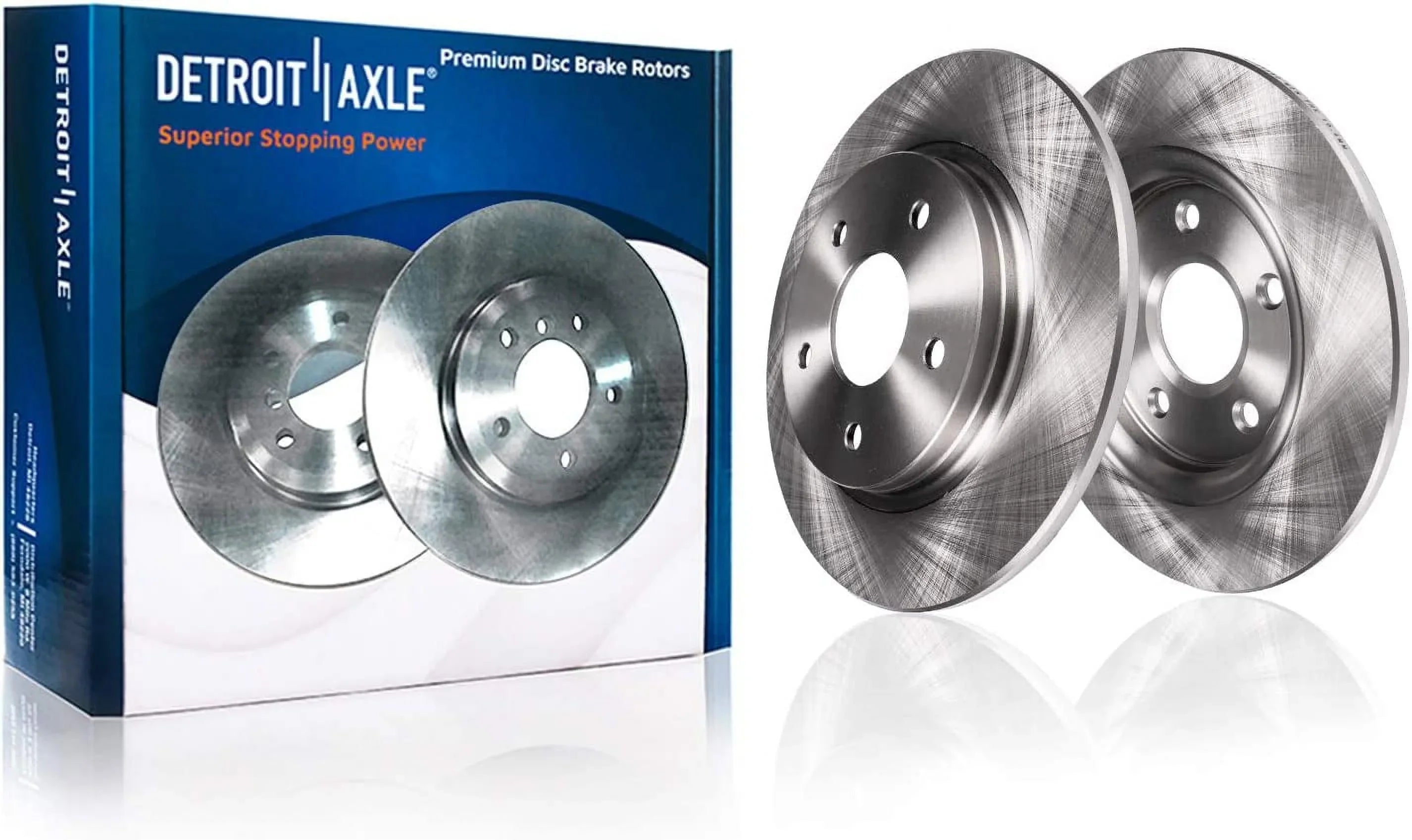Detroit Axle - Rear Brake Kit for Dodge Grand Caravan Journey Chrysler Town & Country VW Routan Ram C/V [w/SINGLE Piston Calipers] Disc Brake Rotors Replacement Ceramic Brakes Pads: 12" inch Rotor