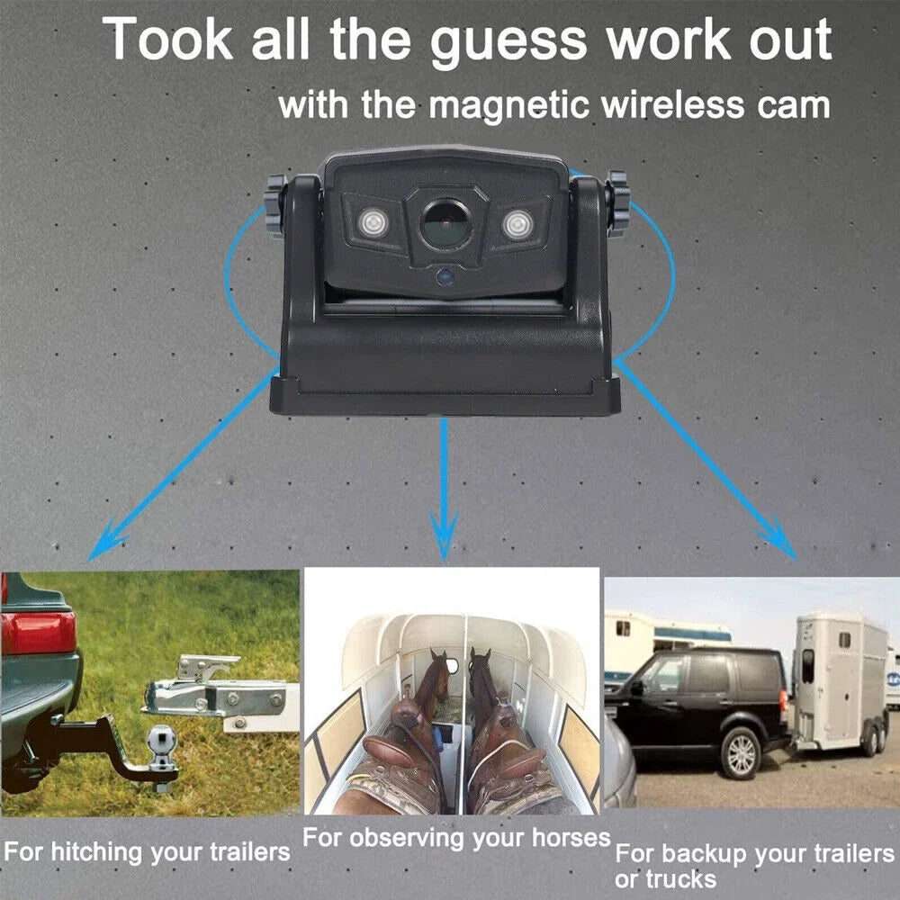 JLLOM Magnetic WiFi Wireless Backup Camera, Front/Rear View Camera 9600mAh Battery