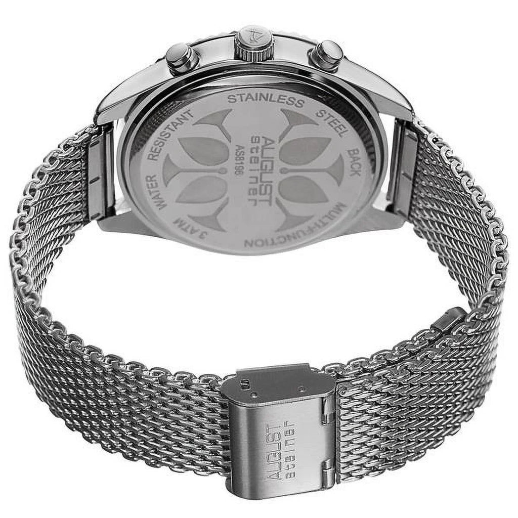 Men's Swiss Quartz Multifunction Dual Time Stainless Steel Silver-Tone Bracelet Watch