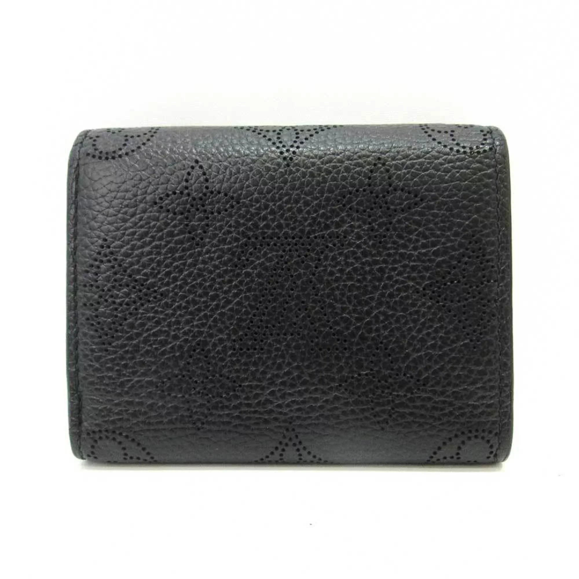 Pre-Owned Louis Vuitton Wallet Portofeu Ilysse XS Noir Black Mini Trifold Women's Monogram Mahina M67498 LOUISVUITTON (Good)