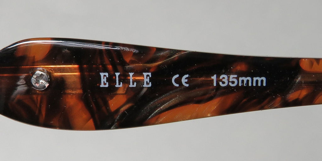 NEW ELLE 13428 WOMENS/LADIES RECTANGULAR FULL-RIM BROWN PREMIUM ACETATE PLASTIC Long-lasting DESIGNER FRAME DEMO LENSES 52-16-135 EYEGLASSES/EYE GLASSES