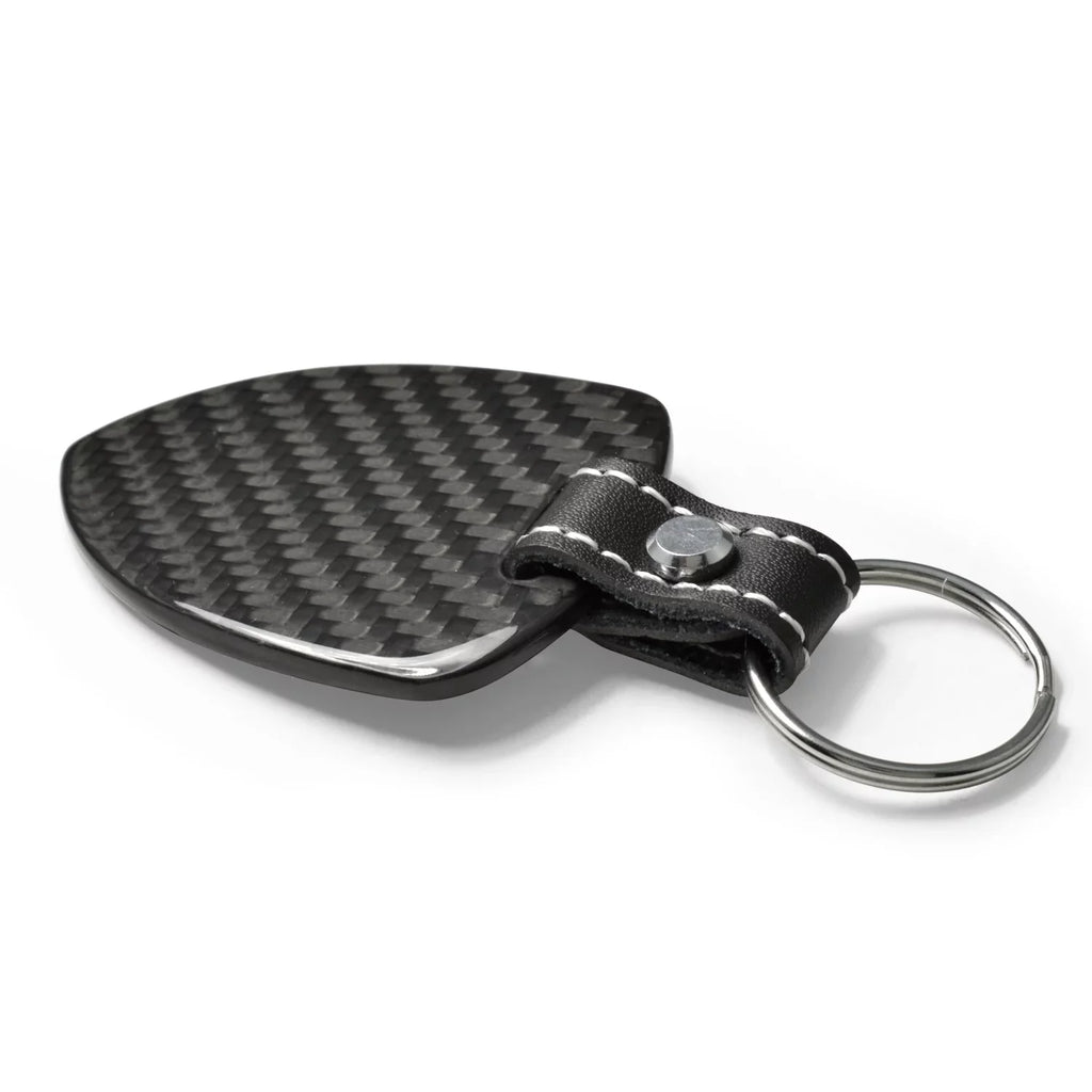 iPick Image for Dodge Charger R/T Real Black Carbon Fiber Large Shield-Style Key Chain, Official Licensed