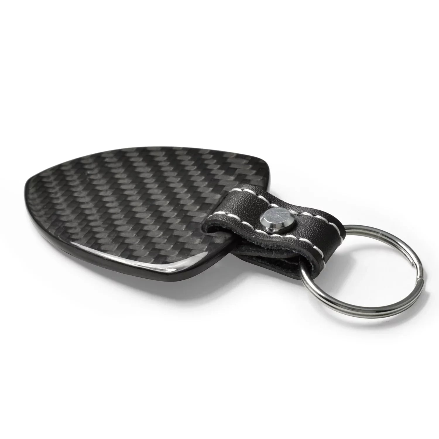 iPick Image for Dodge Charger R/T Real Black Carbon Fiber Large Shield-Style Key Chain, Official Licensed
