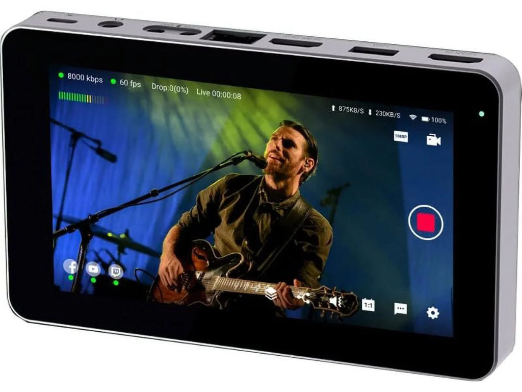 YOLOLIV YOLOBOXMINI YoloBox Mini Ultra-Portable All-in-One Smart Live Streaming Encoder/Monitor Bundle with 128GB Extreme PRO Memory Card and Pearstone 6' HDMI Cable