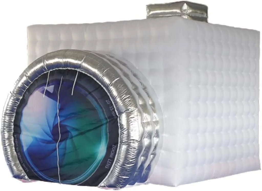 Miumaoev Inflatable Photo Booth Enclosure Camera Shaped Inflatable Cube Tent with Blower, Photo Booth Backdrop for Wedding, Event, Show, Exhibition 3.52.82.5M