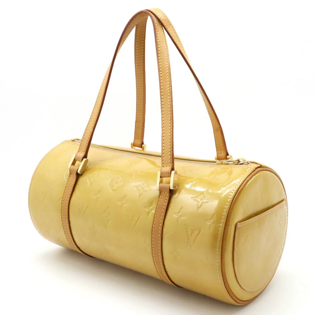 Pre-Owned LOUIS VUITTON Monogram Vernis Bedford Handbag Enamel Leather Beige Yellow M91006 (Fair)