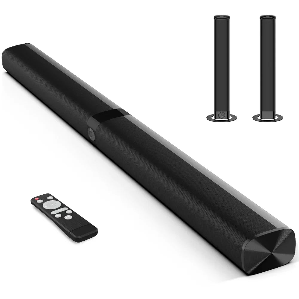 TV Sound Bar, KY8000 Sound Bar 50W 31-inch Split Soundbar Wired and Wireless Bluetooth 5.0 Soundbar Speaker Home Theater System with HDMI, Optical, RCA, Aux Connection Remote Contro