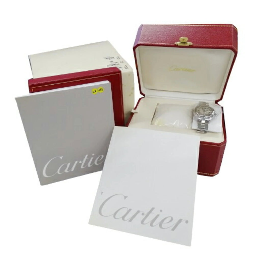 Pre-Owned Cartier Watch Ladies Roadster SM Date Quartz Stainless Steel SS W62016V3 Silver Polished (Fair)