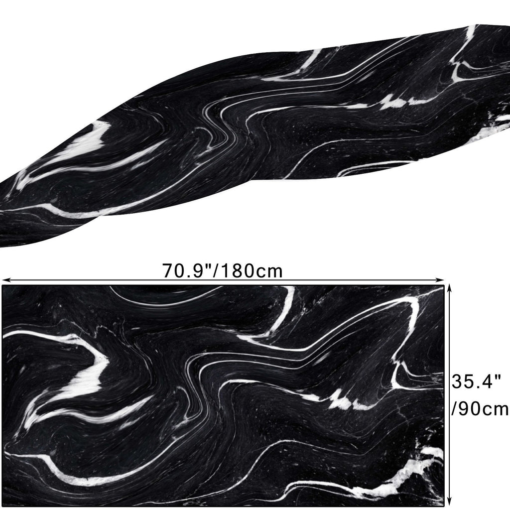 FREEAMG Black Marble Silk Long Scarf for Women Large Oblong Sunscreen Shawls Wraps Neck Headscarf Hair Wraps Gift Packed