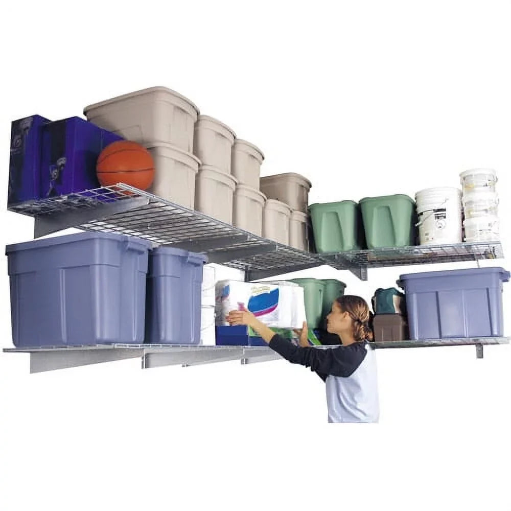 HyLoft 45 in. x 15 in. Steel Wire Garage Wall Shelf Storage System in Hammertone - 2 pack