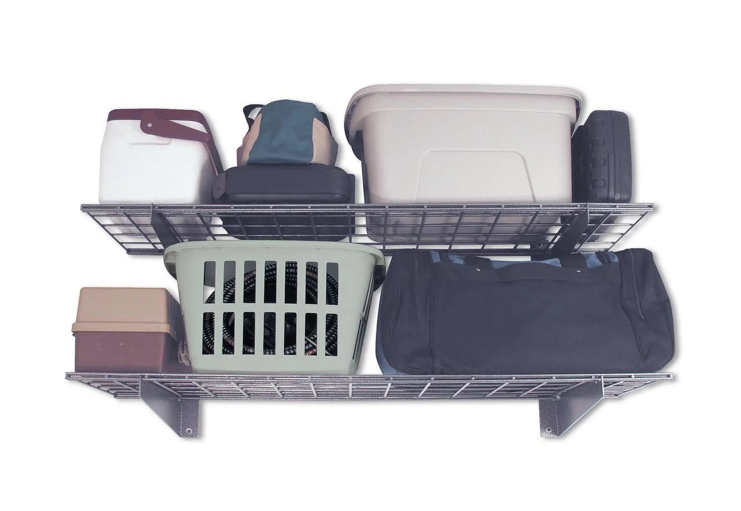 HyLoft 45 in. x 15 in. Steel Wire Garage Wall Shelf Storage System in Hammertone - 2 pack