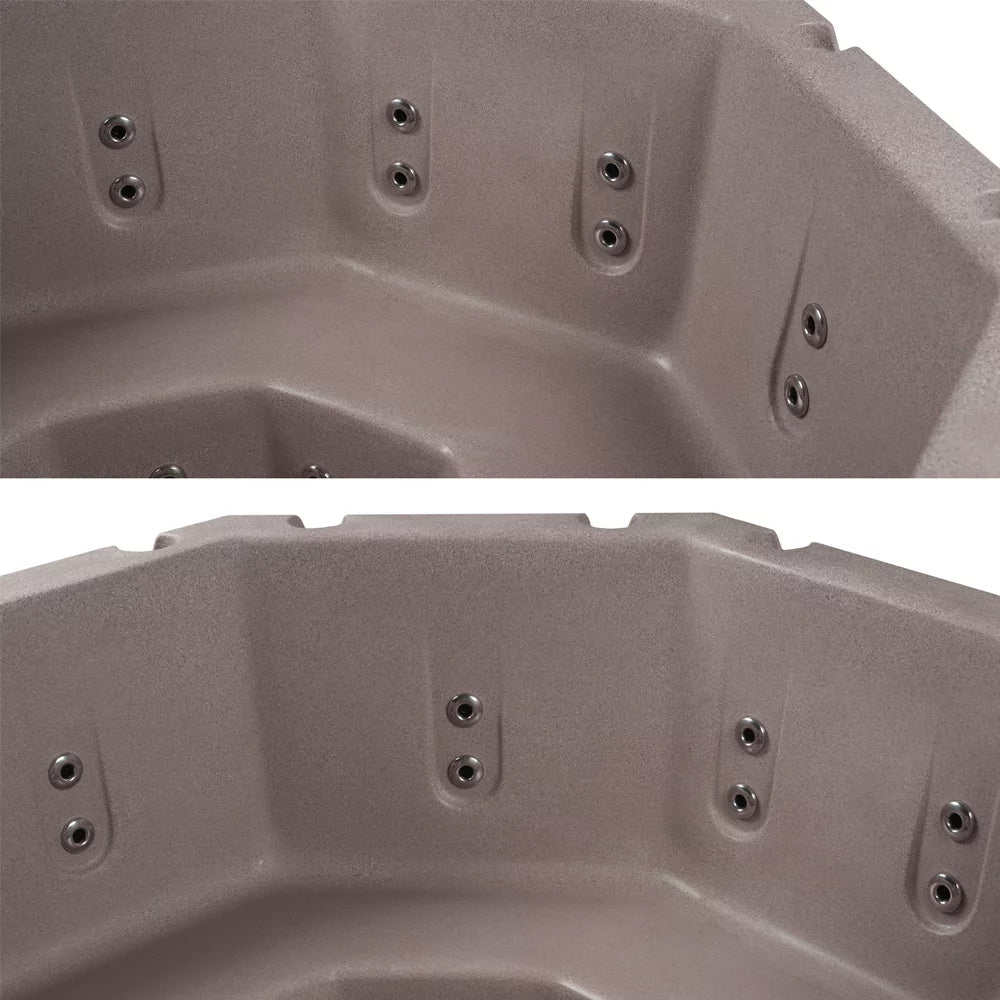 Aqualife Lagoon 8 Seater Hot Tub Spa with 20 Jets, LED lighting & Tub Shield Millstone Brown