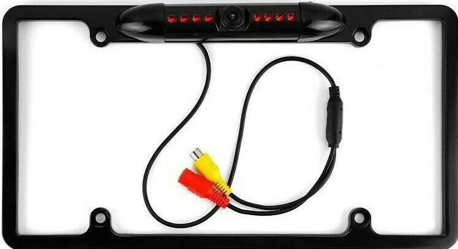 NEW 12V Car RearView Backup Camera 8 IR Night Vision US License Plate Frame BLAC