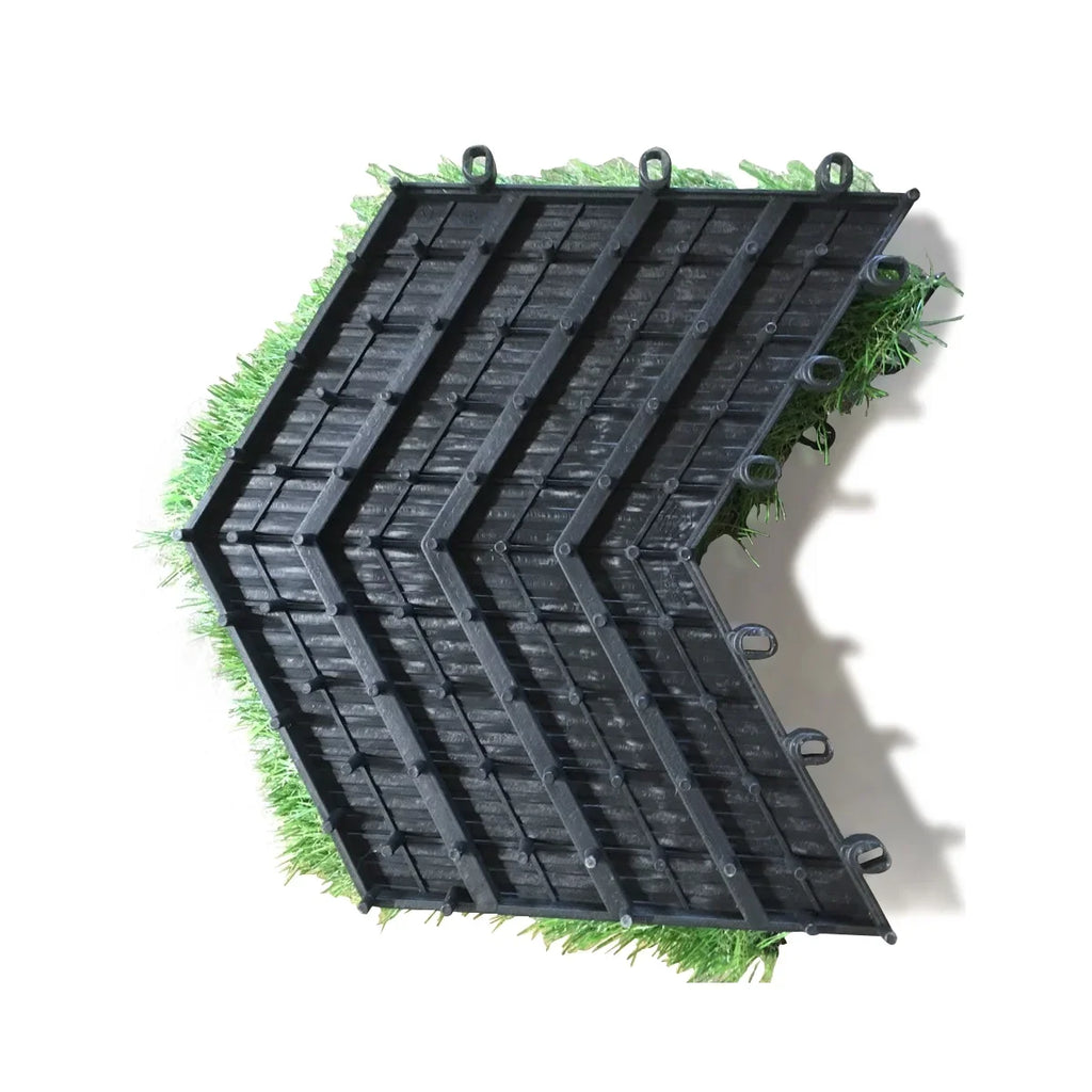 Home Cal Interlocking Grass Deck Tiles (Pack of 10, 12"x12")Turf Tiles Snap On Tile Flooring - Fake Grass Tiles, Artificial Grass Floor | Rubber Tiles, Outdoor Tile for Patio Table Grass Balcony Decor