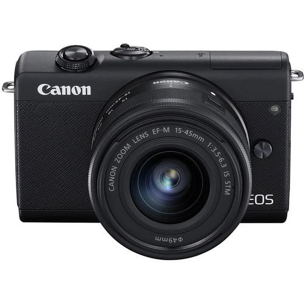 Canon EOS M200 Black Mirrorless Digital Camera with 15-45mm Lens (3699C009) (New) + More