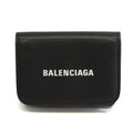Pre-Owned Balenciaga Cache Mini 593813 Men,Women Leather Wallet (tri-fold) Black (Good)