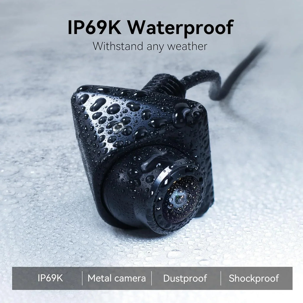eRapta Backup Camera 360°Rotatable Night Vision Waterproof Rear/Front/Side View Camera for Pickup Truck Car SUV Minivan and Sedans