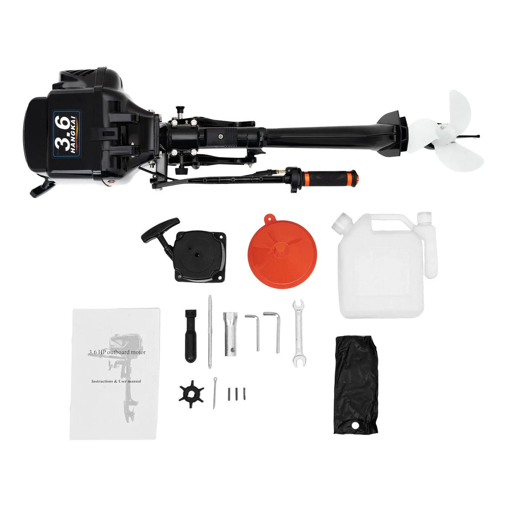 HANGKAI 2 Stroke 3.6 HP Outboard Motor Fishing Vessel Engine Water Cooling CDI Outboard Ship Motor 90cm/35.4in