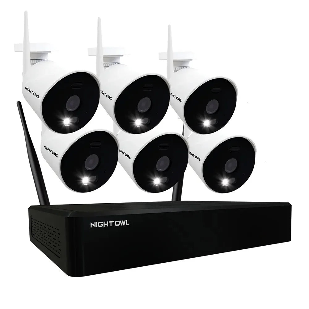 Restored Premium Night Owl 10 Channel 1080p Smart Security System with 1TB Hard Drive and 4 1080p WiFi IP Spotlight Cameras Factory (Refurbished)