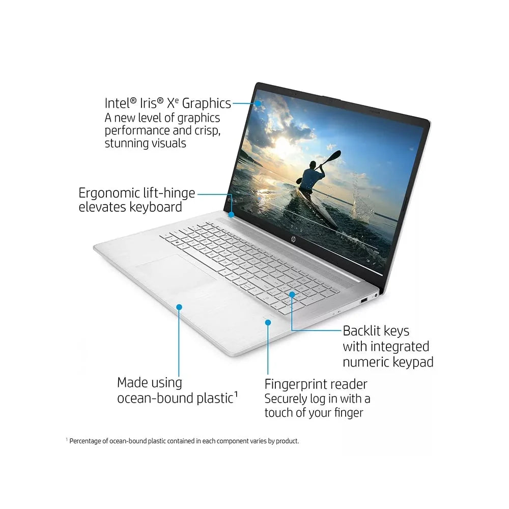 HP 2021 17.3" FHD IPS Laptop Computer, 11th Generation i7-1165G7, 64GB RAM, 2TB PCIe SSD, Backlit Keyboard, Iris Xe Graphics, HD Webcam, HD Audio, Windows OS, Silver, 32GB USB Card