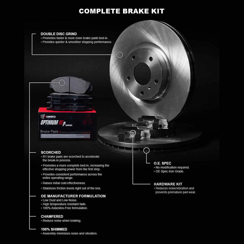 R1 Concepts Wfuh1 63590 R1 Concepts Brake Rotor Blank With Optimum Oe Pads & Fits select: 2015-2019 MERCEDES-BENZ GLA