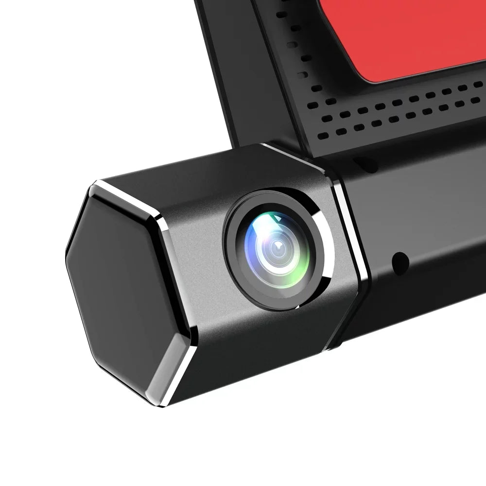 Gecheer 3 Cameras Dash Cam 4in Clear Car Rearview Mirror Car Video Recording Car Recorder Auto Safety Driving Recorder